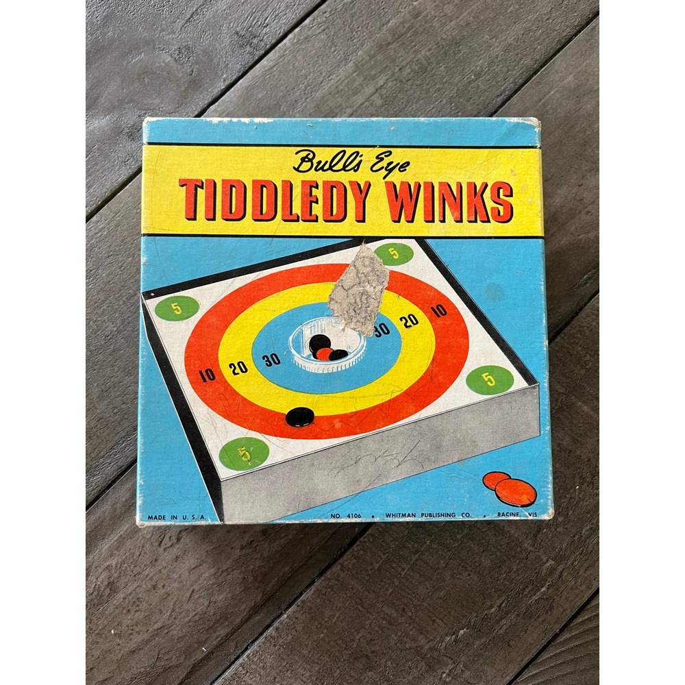 Vintage Whitman Bulls Eye‎ Tiddledy Winks Game No 4106 Racine Wis Tabletop Toy